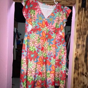 Vibrant Floral Casual Dress